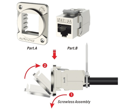 Разъем Roxtone RAD-C6A-IDC RJ45(CAT6a) панельный