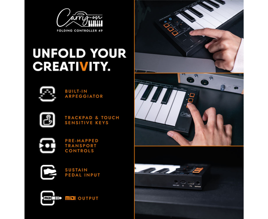 Розкладна MIDI-клавіатура Blackstar Carry-on Folding Controller (49 клавіш) Black