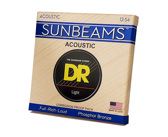 Струны для акустической гитары DR STRINGS SUNBEAM ACOUSTIC PHOSPHOR BRONZE - LIGHT (12-54) RCA-12