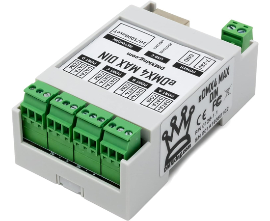 Инсталляционный преобразователь сигнала DMXking eDMX4 MAX DIN