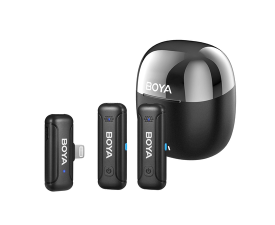 Радіосистема для iPhone (Lightning), 2 мікрофони + 1 приймач Boya BY-WM3T-D2 charging case