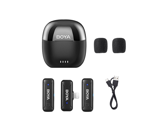 Радіосистема для iPhone (Lightning), 2 мікрофони + 1 приймач Boya BY-WM3T-D2 charging case