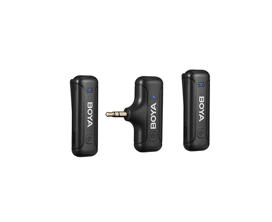 Радіосистема для смартфонів та камер (роз'єм 3.5 mm jack), 2 мікрофони + 1 приймач Boya BY-WM3T-M2 charging case