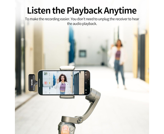 Радіосистема для смартфонів та камер (роз'єм 3.5 mm jack), 2 мікрофони + 1 приймач Boya BY-WM3T-M2 charging case