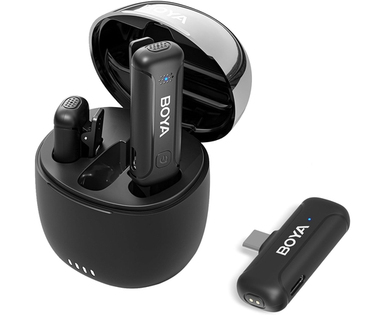 Радіосистема для смартфонів (роз'єм USB Type-C), 2 мікрофони + 1 приймач Boya BY-WM3T-U2 charging case - 155757 за 3150 грн. | 4Club