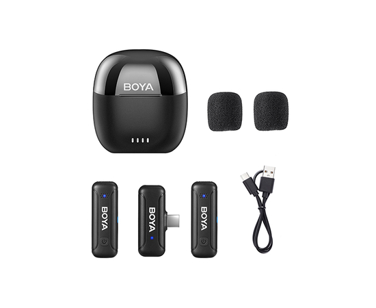Радіосистема для смартфонів (роз'єм USB Type-C), 2 мікрофони + 1 приймач Boya BY-WM3T-U2 charging case