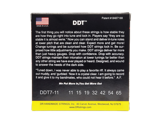 Струни для 7-струнної електрогітари DR STRINGS DDT DROP DOWN TUNING ELECTRIC - EXTRA HEAVY 7 STRING (11-65) DDT7-11