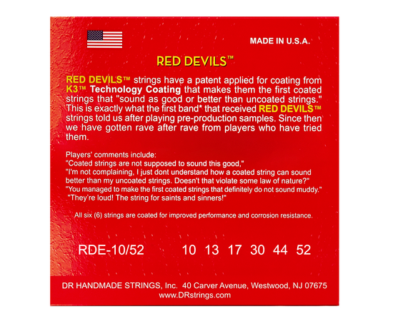 Струни для електрогітари DR STRINGS RED DEVILS ELECTRIC - BIG HEAVY (10-52) RDE-10/52