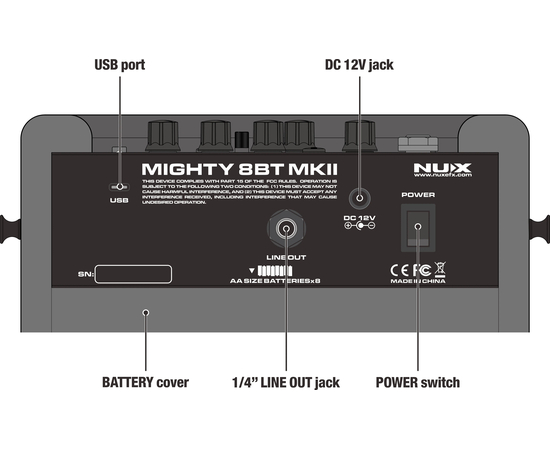 Портативний комбопідсилювач для електрогітари NUX Mighty 8BT MKII
