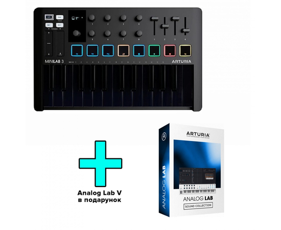 MIDI-клавиатура Arturia MiniLab 3 Deep Black + Arturia Analog Lab V - 156575 за 6399 грн. | 4Club