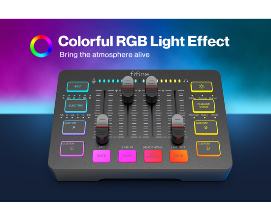 Аудіоінтерфейс / мікшер FIFINE SC3
