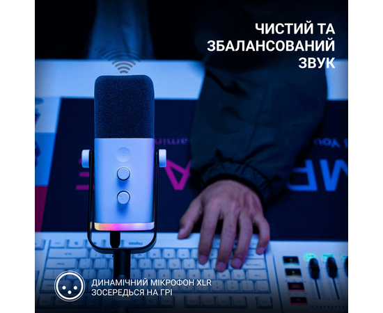 Студійний динамічний XLR/USB мікрофон з пантографом FIFINE TAM8W