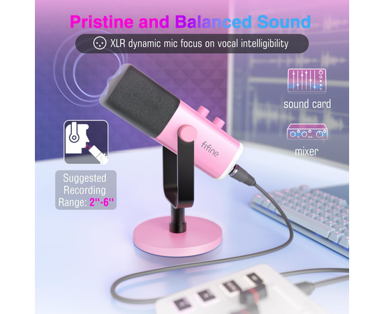 Студійний динамічний XLR/USB мікрофон FIFINE AM8P