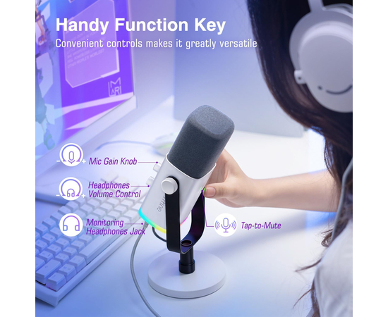 Студійний динамічний XLR/USB мікрофон FIFINE AM8W