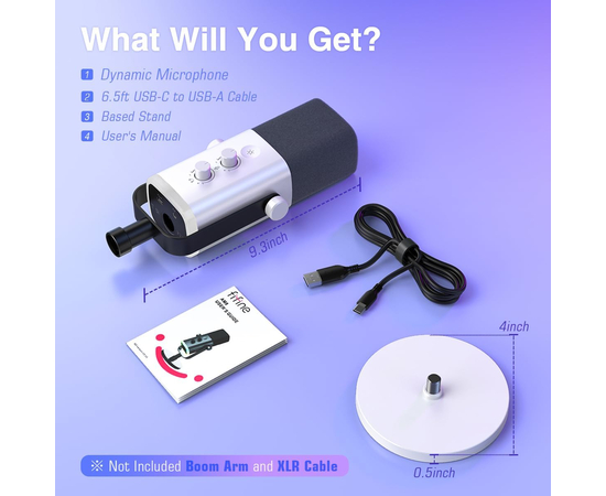 Студійний динамічний XLR/USB мікрофон FIFINE AM8W