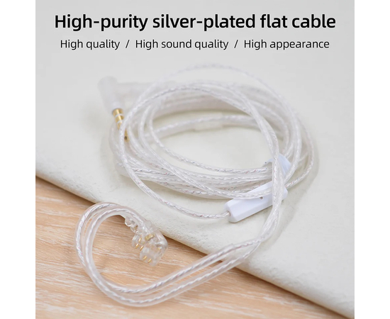 Кабель для навушників з мікрофоном KZ Audio Standard SILVER Cable MIC