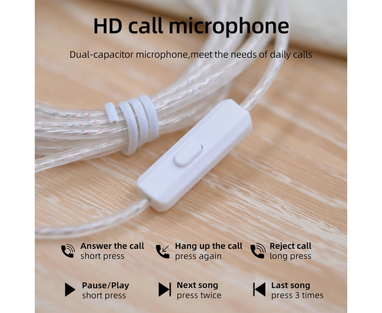 Кабель для навушників з мікрофоном KZ Audio Standard SILVER Cable MIC