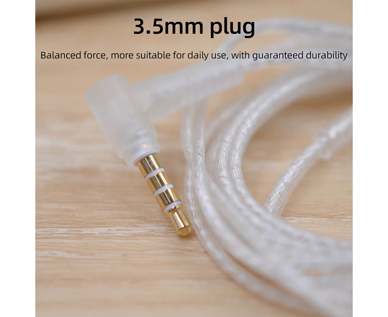 Кабель для навушників з мікрофоном KZ Audio Standard SILVER Cable MIC