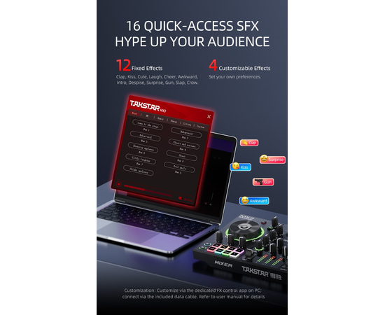 DJ-контролер / мікшер Takstar MX3 Mixer Webcast