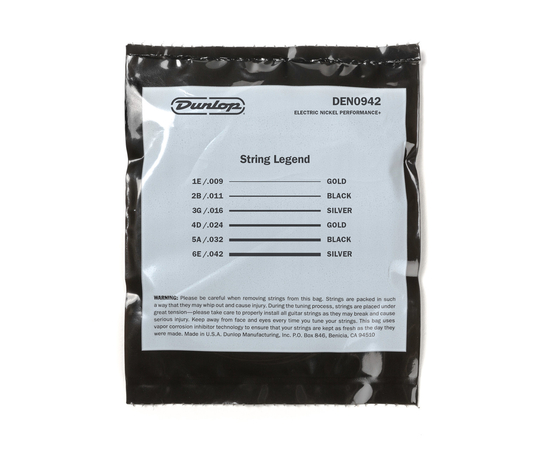Струни для електрогітари DUNLOP DEN0942 NICKEL WOUND ELECTRIC GUITAR STRINGS (09-42)