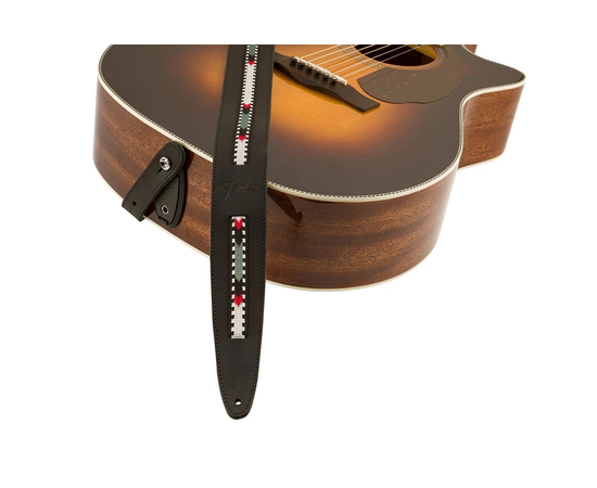 Ремень гитарный FENDER STRAP ACOUSTIC PARAMOUNT LATHER BLACK