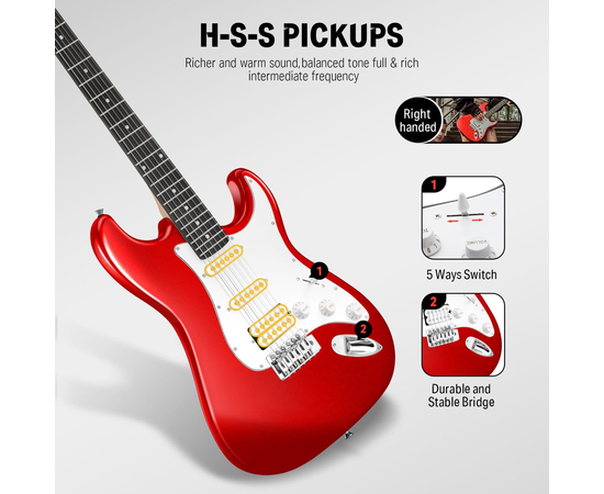 Гитарный набор Donner Music DST-100 Electric Guitar Kit Red EC1166