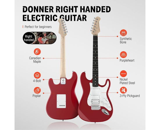 Гитарный набор Donner Music DST-100 Electric Guitar Kit Red EC1166
