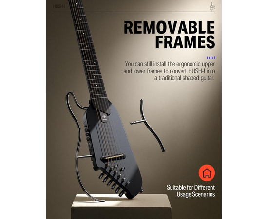 Silent гитара Donner Music HUSH-Ⅰ Silent Guitar Maple Black EC1782