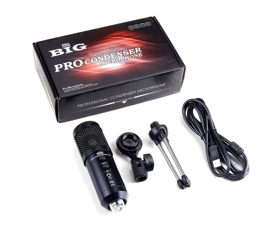 Набор для стриминга (микрофон + аксессуары) BIG USB CONDENSER BLACK - 158686 за 2898 грн. | 4Club