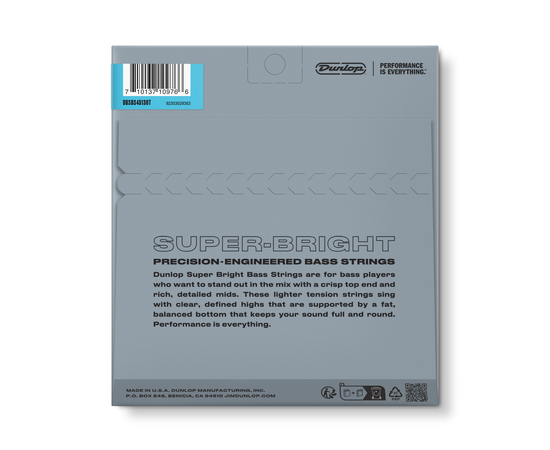 Струны для 5-струнной бас-гитары Dunlop DBSBS45130T Super Bright Steel Tapered