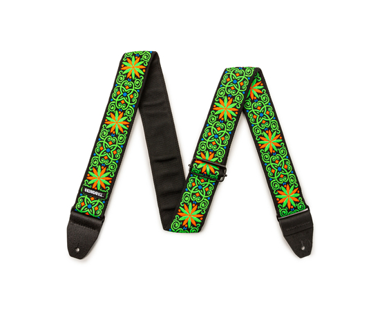 Гитарный ремень DUNLOP JIMI HENDRIX BLACKLIGHT FILLMORE GREEN STRAP