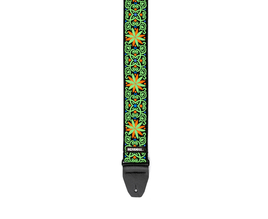 Гитарный ремень DUNLOP JIMI HENDRIX BLACKLIGHT FILLMORE GREEN STRAP