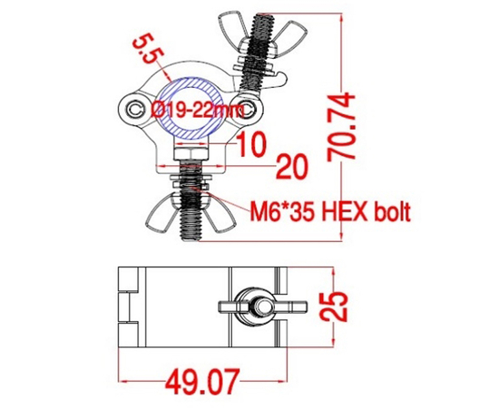 Струбцина для крепления 220B125ZY-DM6D