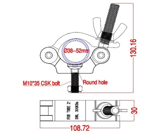 Струбцина для крепления 223P130-DM10FN
