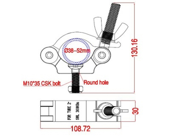 Струбцина для крепления 223P130-DM10YN