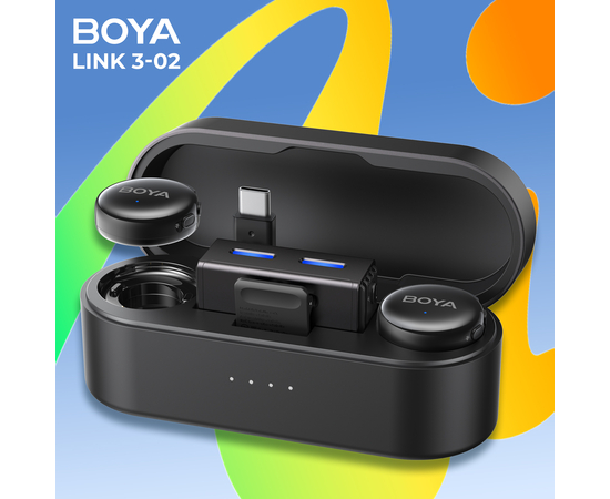 Беспроводной микрофон BOYA LINK 3-02 Type-C/TRS Black