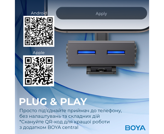 Беспроводной микрофон BOYA LINK 3-02 Type-C/TRS Black