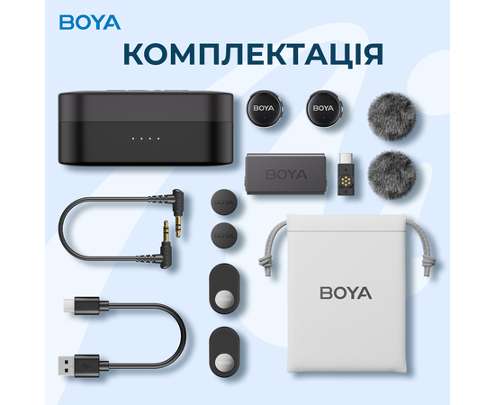 Беспроводной микрофон BOYA LINK 3-02 Type-C/TRS Black