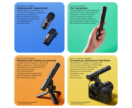 Бездротовий мікрофон-трансформер BOYA Magic-03 Type-C/TRS Black