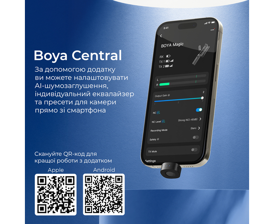 Беспроводной микрофон-трансформер BOYA Magic-07 Type-C Black