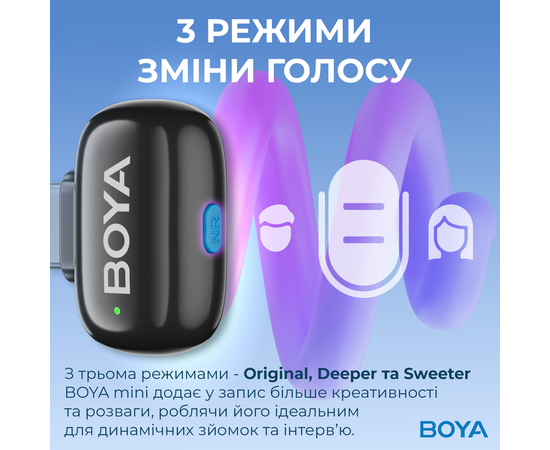 Беспроводной петличный микрофон BOYA mini-16 Type-C Black