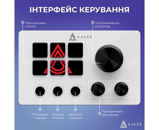 Контроллер для стриминга Ajazz AKP03E-W USB White