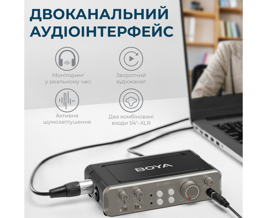 Двухканальный аудиоинтерфейс BOYA BY-AM4