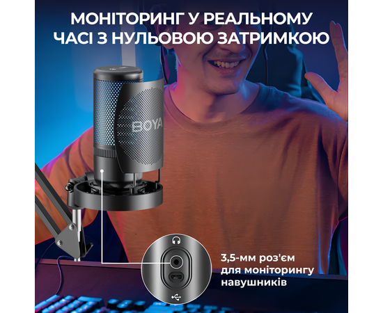 Микрофон BOYA K3-02 RGB Black