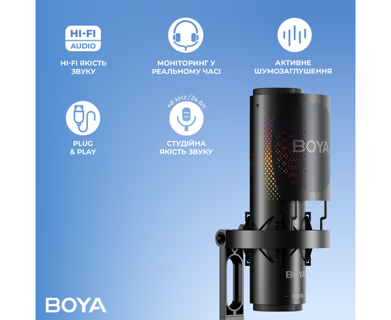 Микрофон BOYA K3-02 RGB Black