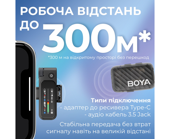 Радиосистема для смартфона / ПК / камеры BOYA MIC 2-01