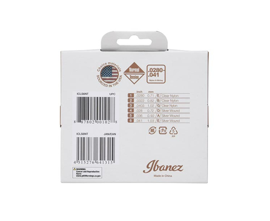 Струны для классических гитар IBANEZ ICLS6NT CLASSIC GUITAR STRING 28-41