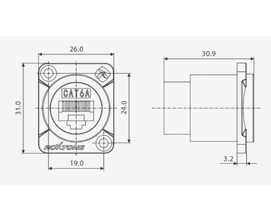 Роз'єм Roxtone RAE8FD-C6A панельний