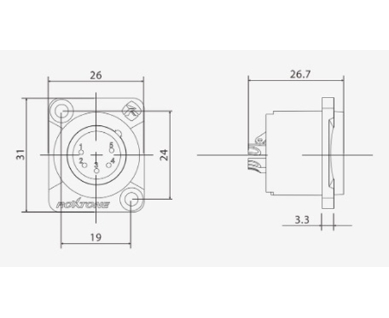 Роз'єм Roxtone RX5MDWP-BG 5-pin XLR male (тато)