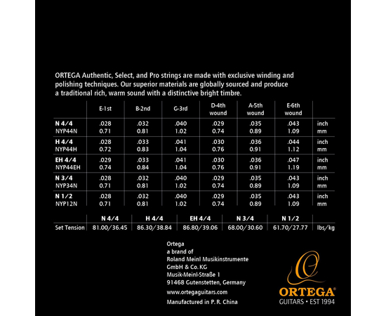 Струни для класичної гітари Ortega Custom Pro Coated Crystal Nylon NYP44N Normal Tension